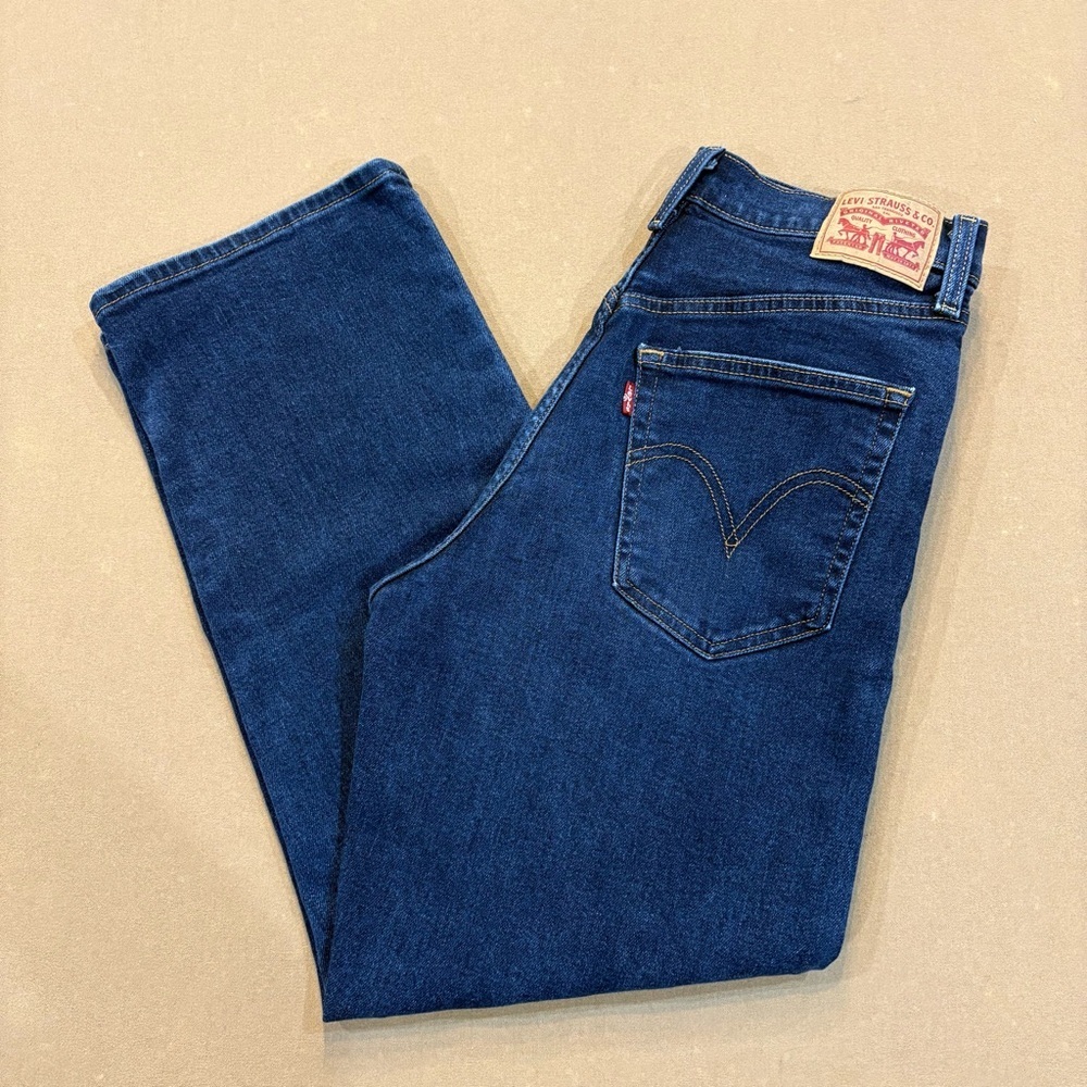 Levi’s Women’s Ribcage Ankle Straight Distressed Dark Wash Jeans Size 29